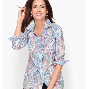 TALBOTS CLASSIC COTTON SHIRT. JUBILEE PAISLEY. M.